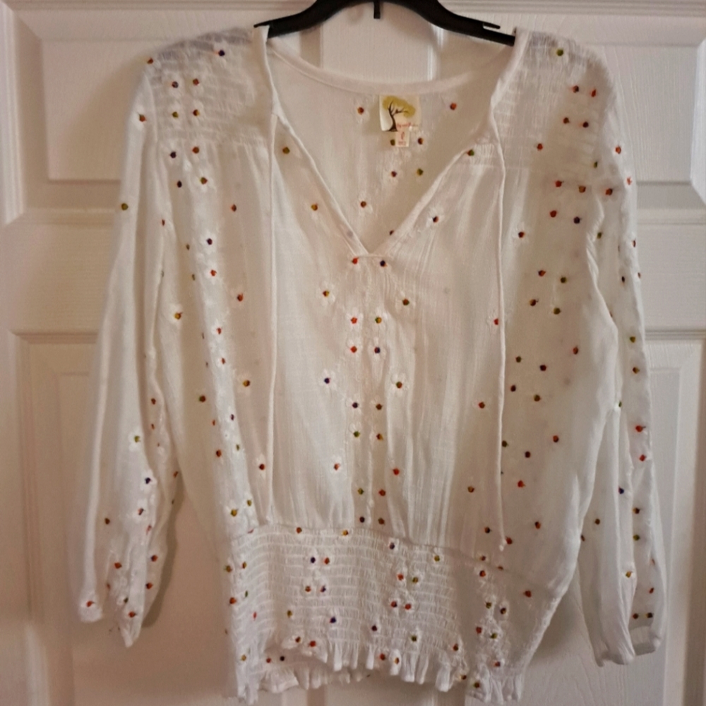 White, flower blouse